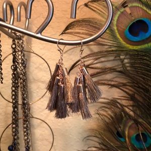 Blush Metallic Tassel Earrings